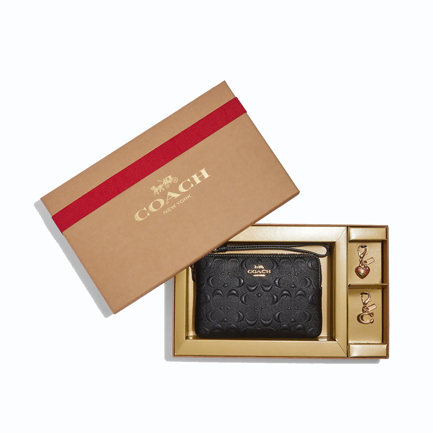 Coach box wristlet black
