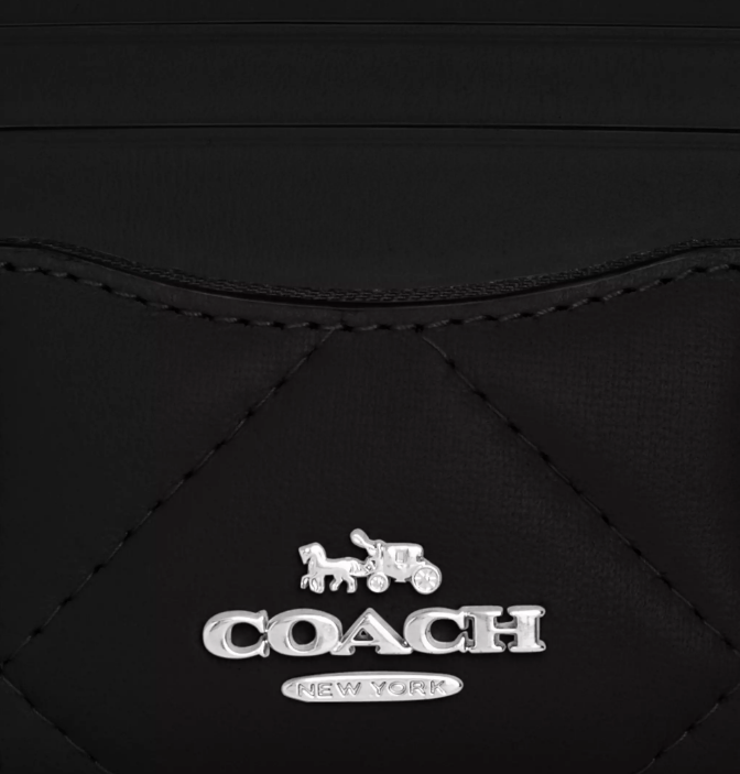 Coach Slim Id Card Case Con Puffy Diamond Quilting