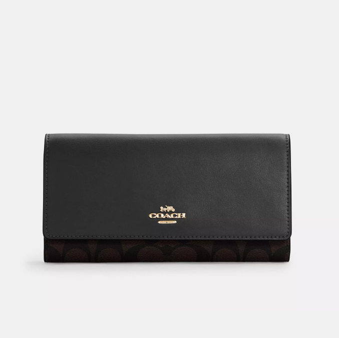 Coach Slim Trifold Wallet In Signature Canvas